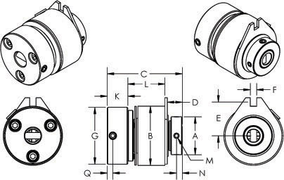 2417 Tiny-Clutch, Magnetic On-Off Clutch, Northrop Grumman B7040-8344, Dimensions